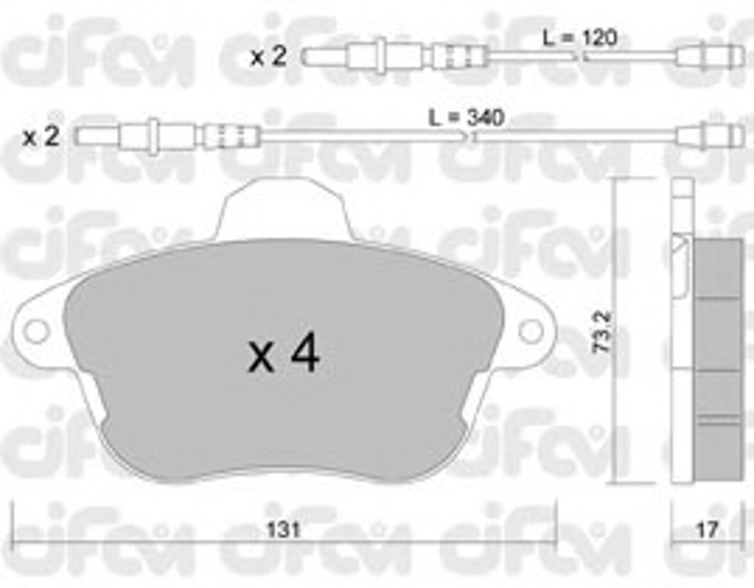 822-184-0 CIFAM Комплект тормозных колодок, дисковый тормоз