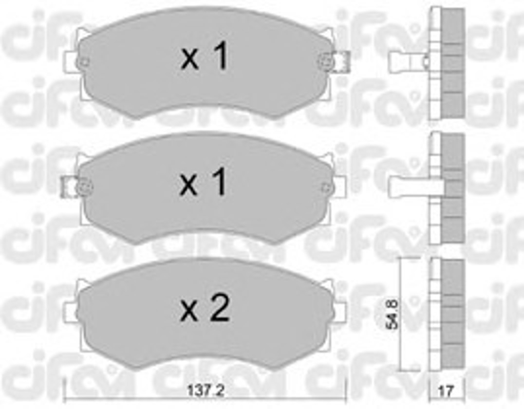 Комплект тормозных колодок дисковый тормоз CIFAM 822-190-1