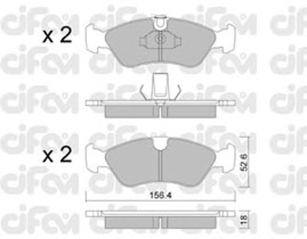 Комплект тормозных колодок дисковый тормоз CIFAM 822-208-0