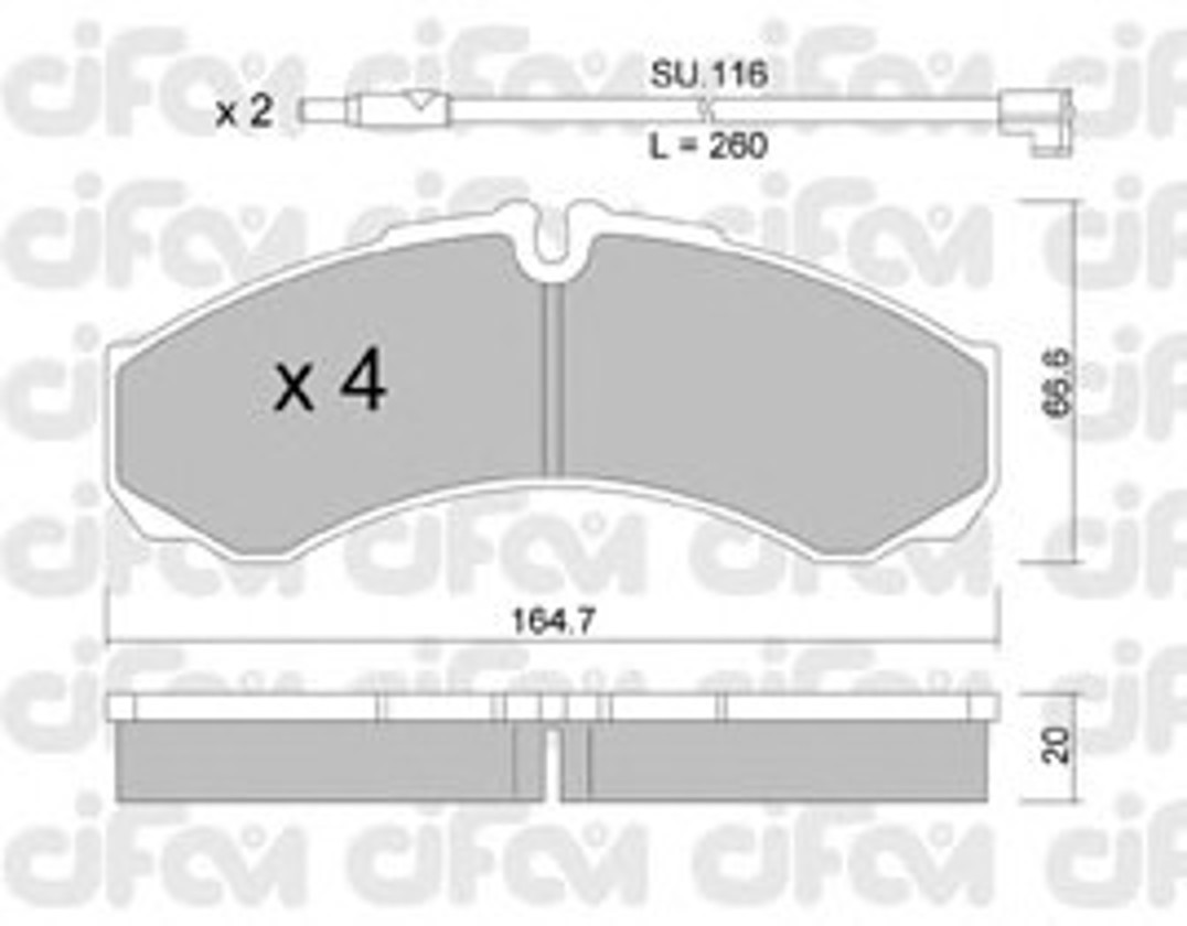 822-212-7K CIFAM Колодки тормозные дисковые