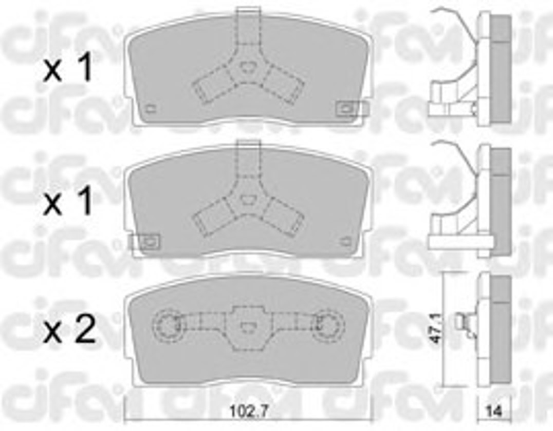Комплект тормозных колодок дисковый тормоз CIFAM 822-240-0