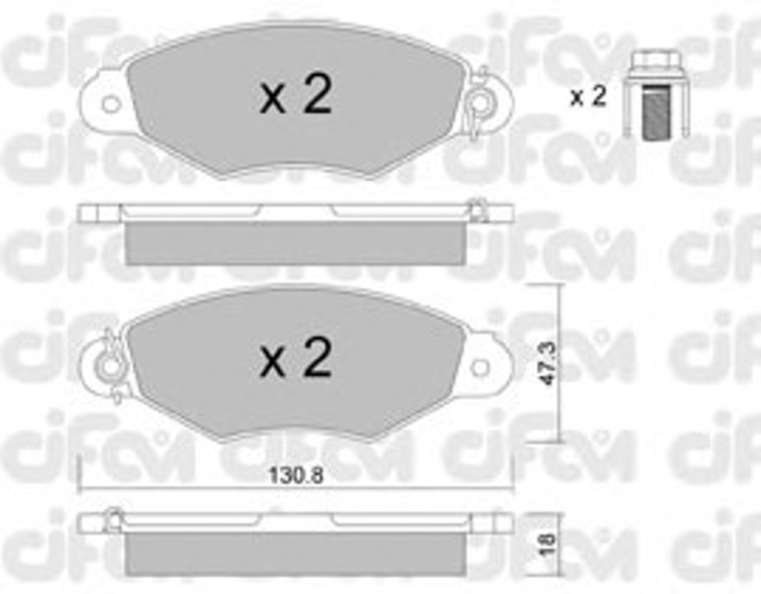 Комплект тормозных колодок дисковый тормоз CIFAM 822-253-0