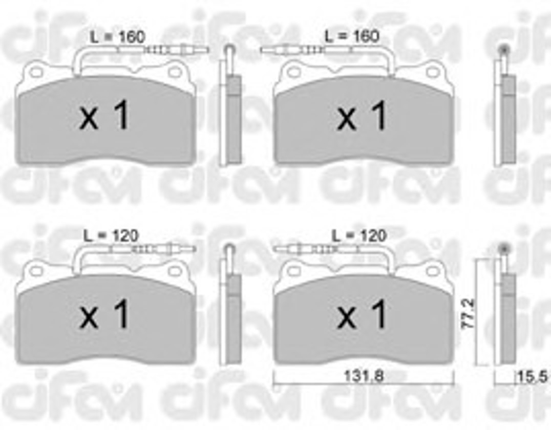 Колодки тормозные дисковые CIFAM 822-288-3