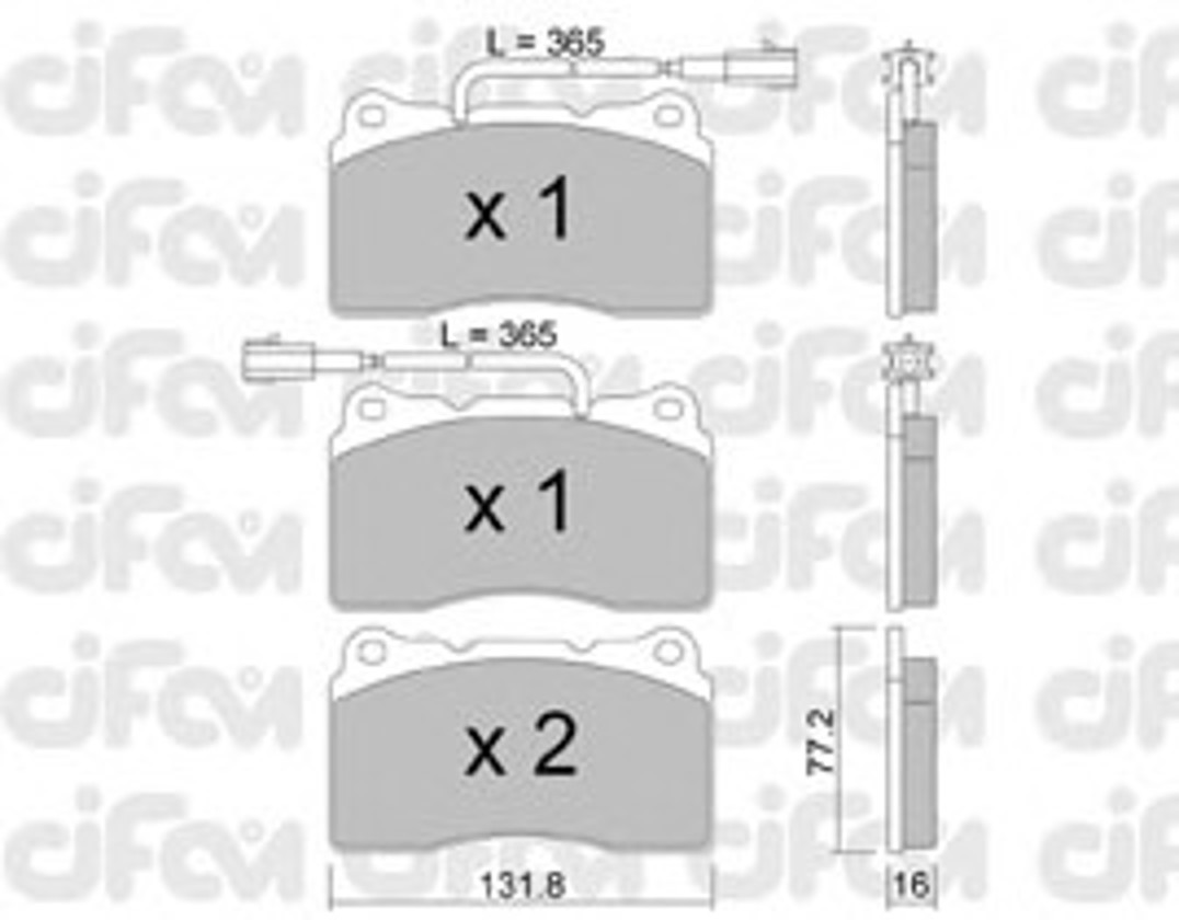 822-288-4 CIFAM Комплект тормозных колодок, дисковый тормоз