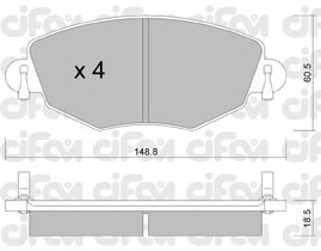 Комплект тормозных колодок дисковый тормоз CIFAM 822-318-0