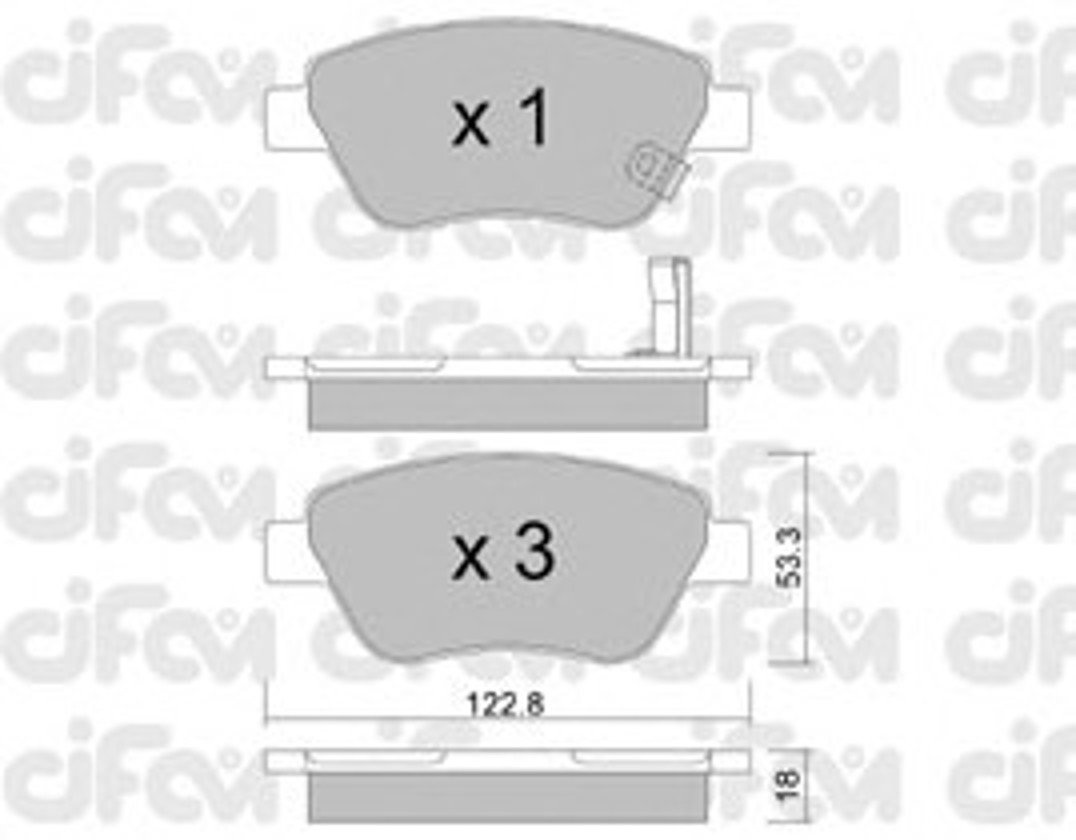 Комплект тормозных колодок дисковый тормоз CIFAM 822-321-2