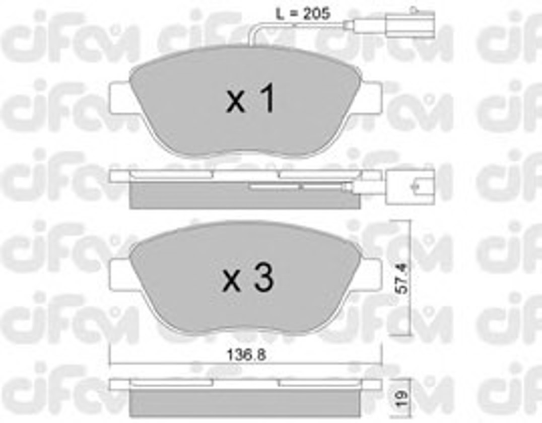 Колодки тормозные дисковые CIFAM 822-322-0