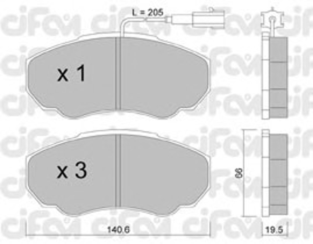 822-325-0 CIFAM Комплект тормозных колодок, дисковый тормоз