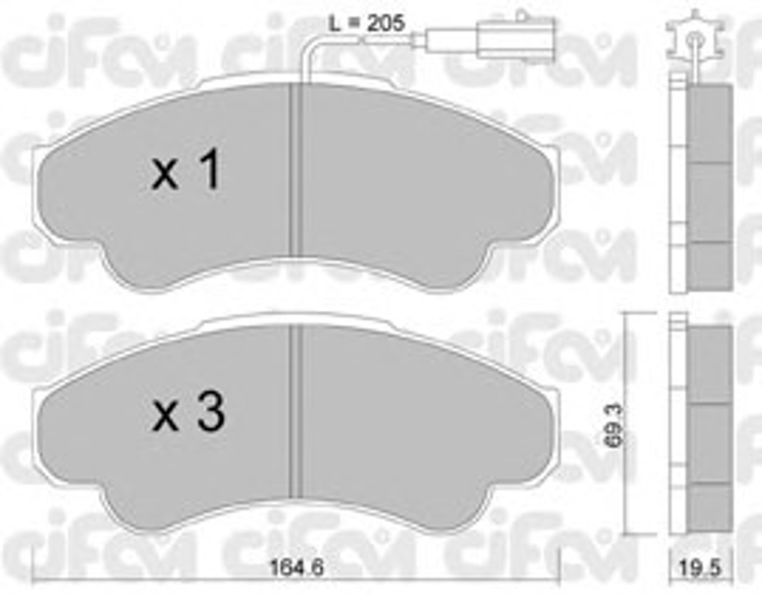 822-326-0 CIFAM Комплект тормозных колодок, дисковый тормоз