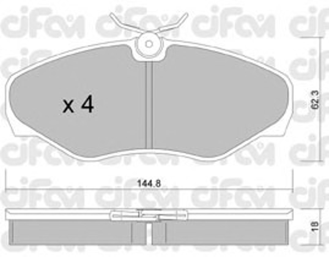 Комплект тормозных колодок дисковый тормоз CIFAM 822-338-2