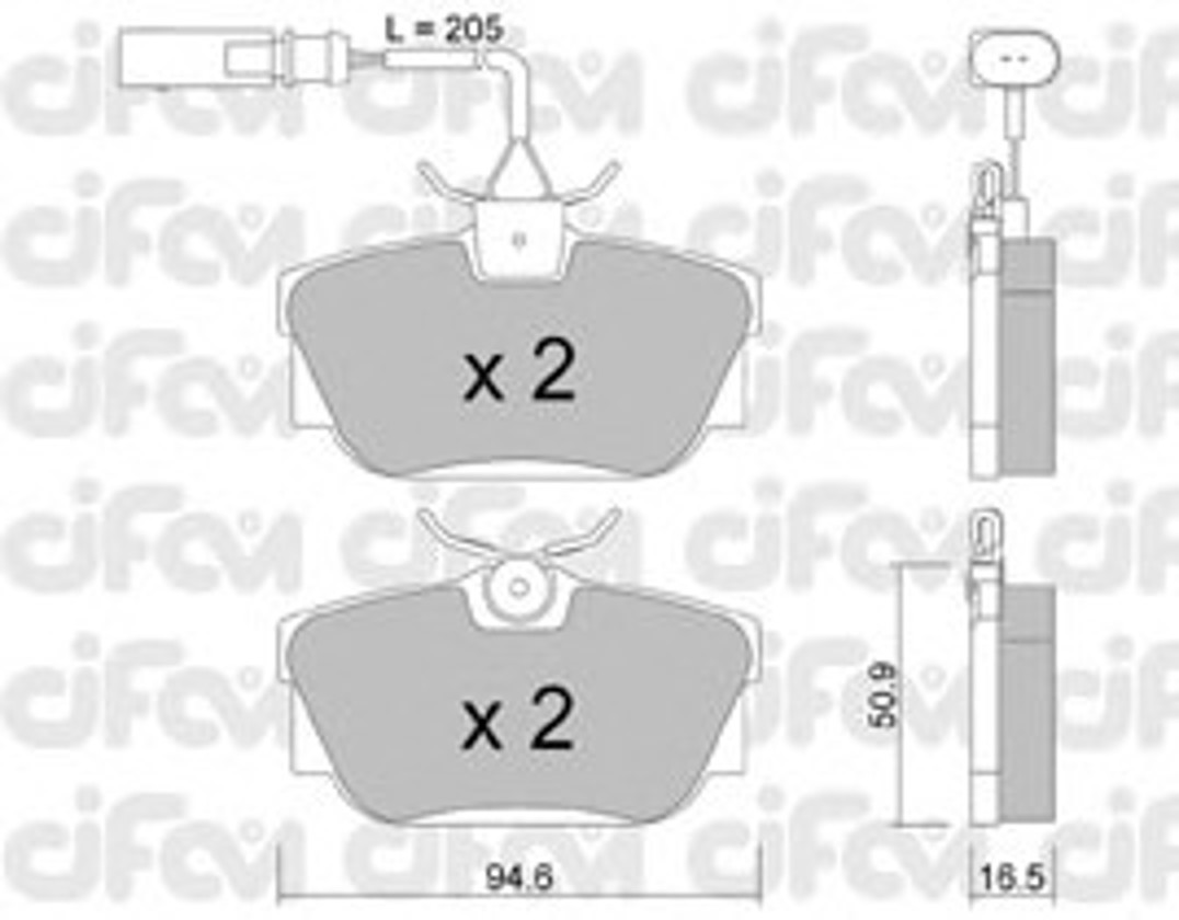 822-346-2 CIFAM Колодки тормозные дисковые комплект