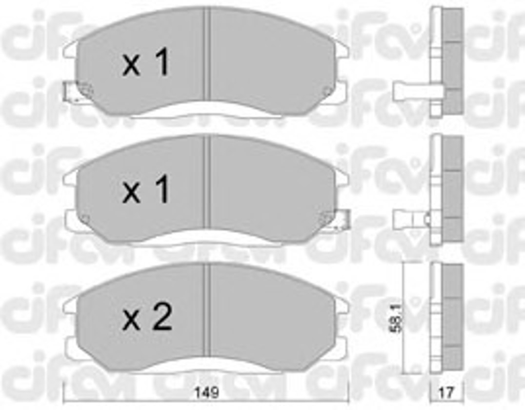 Комплект тормозных колодок дисковый тормоз CIFAM 822-364-0