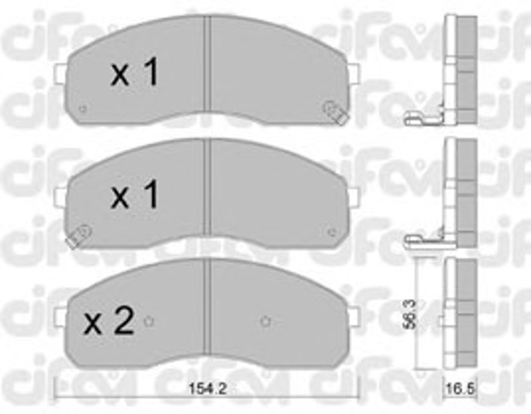 Комплект тормозных колодок дисковый тормоз CIFAM 822-374-0
