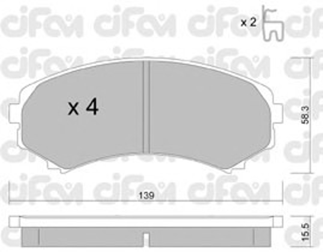 Комплект тормозных колодок дисковый тормоз CIFAM 822-399-0