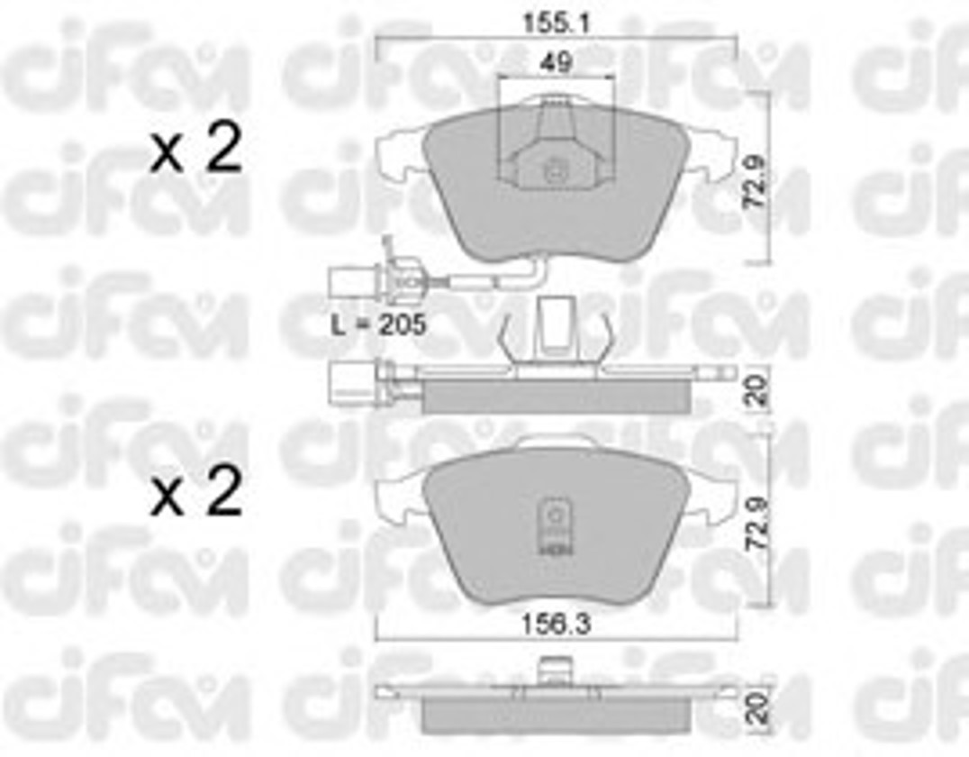 822-549-0 CIFAM Колодки тормозные дисковые