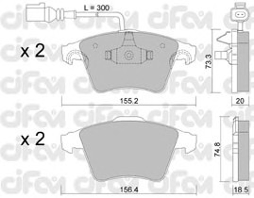 822-552-2 CIFAM Колодки тормозные дисковые