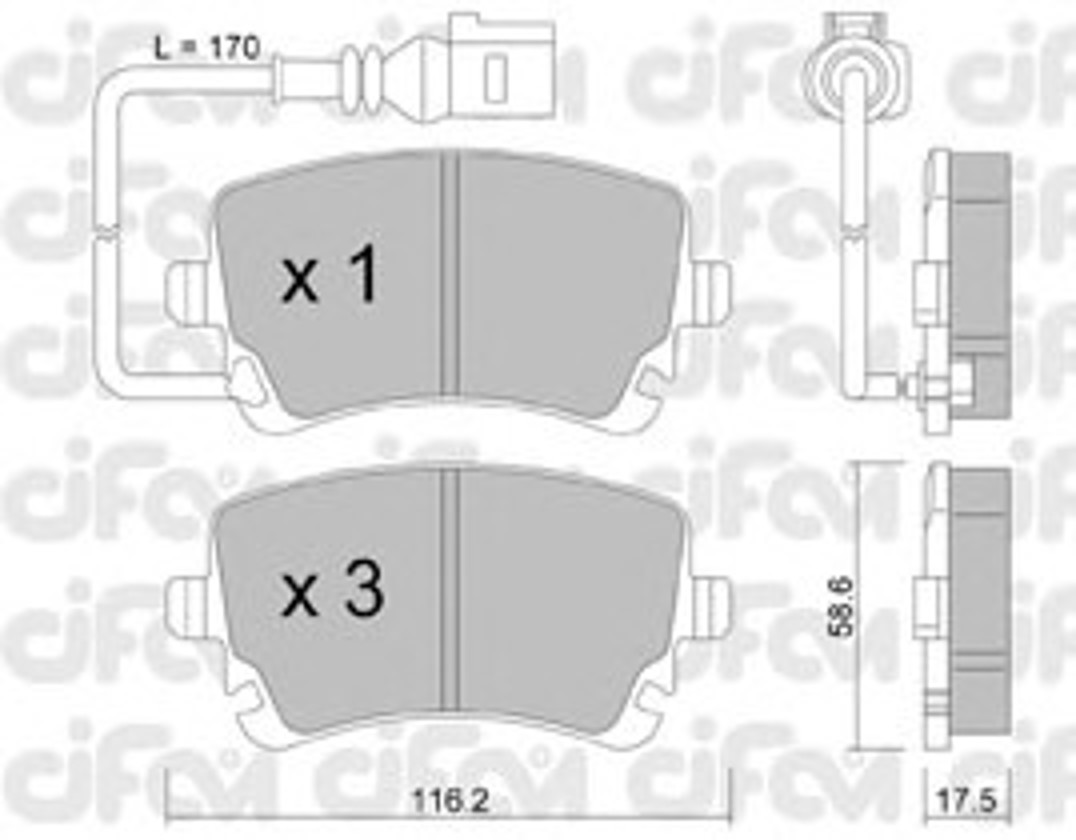 Колодки тормозные дисковые CIFAM 822-554-0