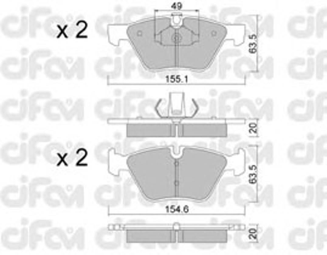 822-557-0 CIFAM Комплект тормозных колодок, дисковый тормоз