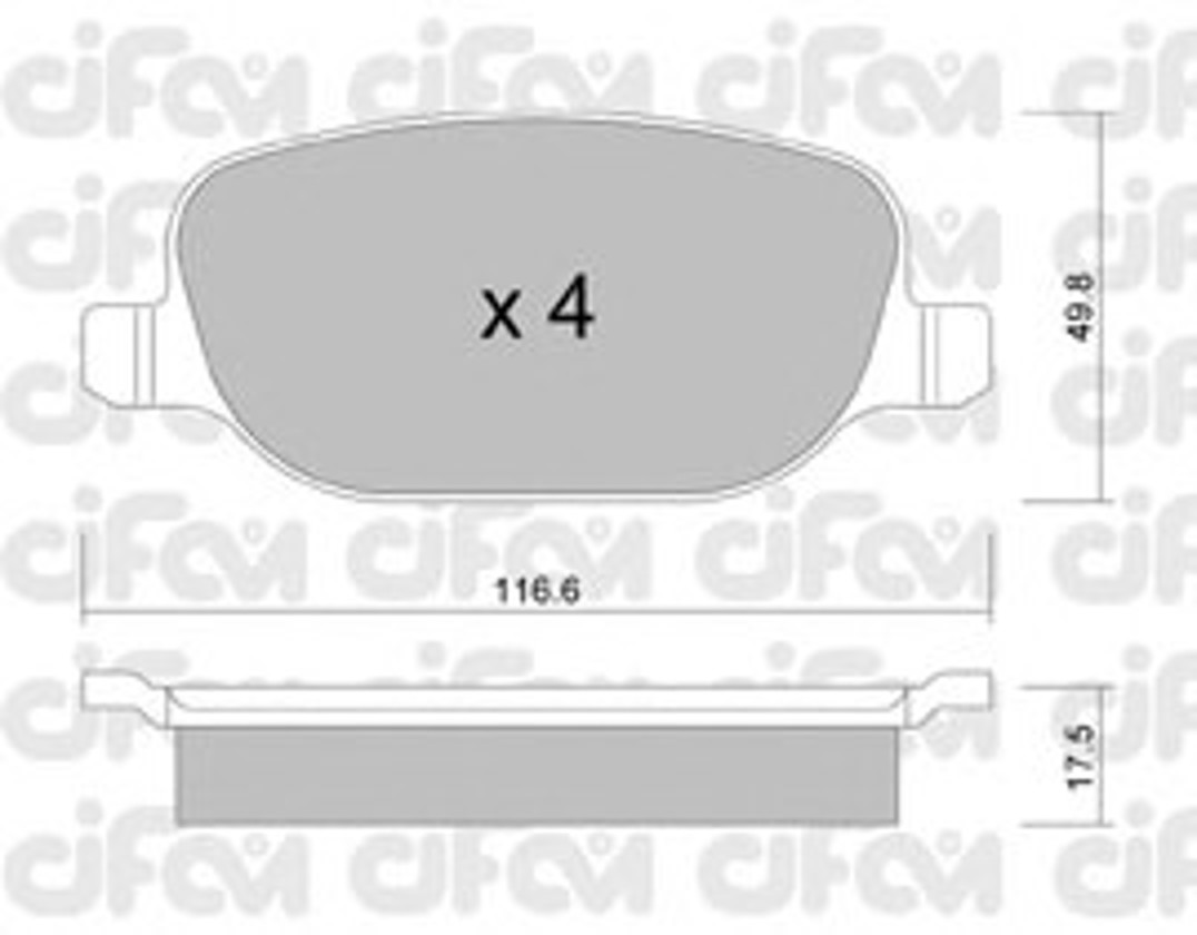 Колодки тормозные дисковые CIFAM 822-704-0