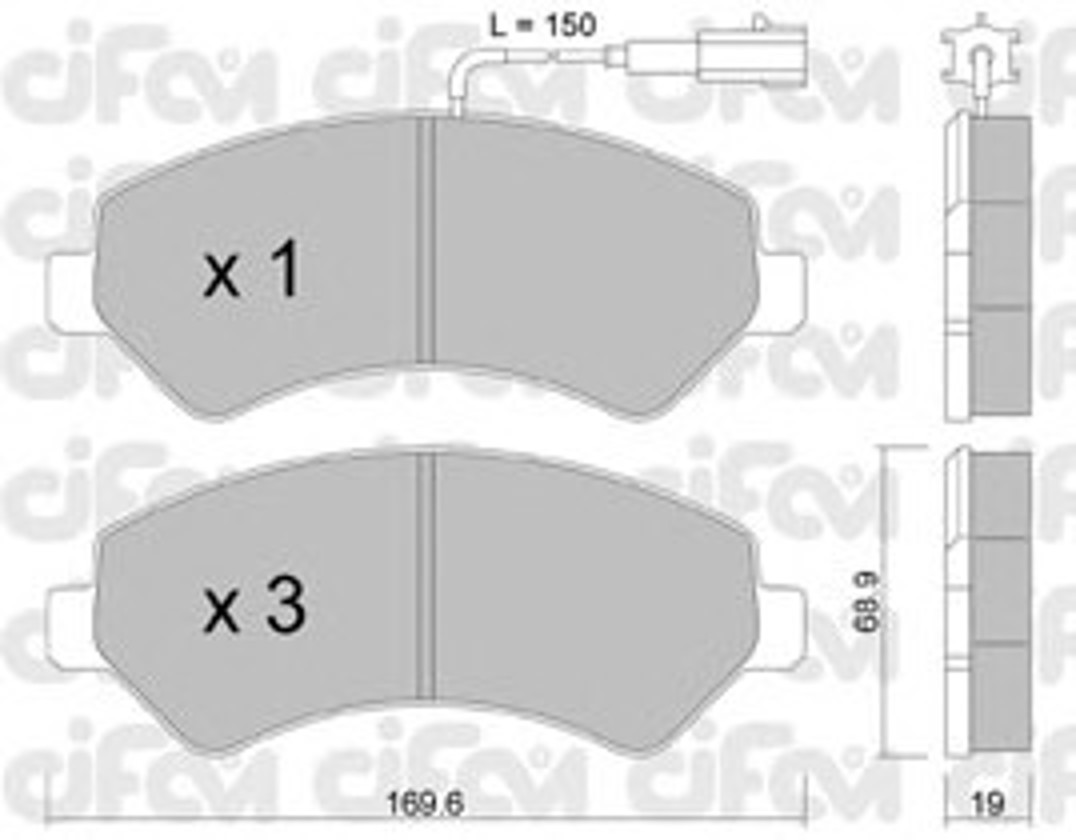 822-709-0 CIFAM Комплект тормозных колодок, дисковый тормоз