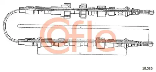 10.536 COFLE Трос стояночного тормоза COFLE