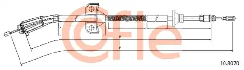 Трос ручника COFLE 1080.70