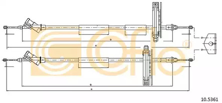 Трос стояночного тормоза COFLE 10.5361