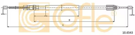 Трос стояночного тормоза COFLE 10.6543
