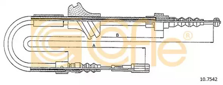 Трос стояночного тормоза COFLE 10.7542