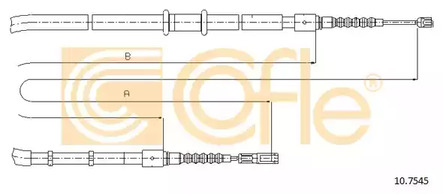 Трос стояночного тормоза COFLE 10.7545