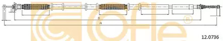 Трос стояночного тормоза COFLE 12.0736