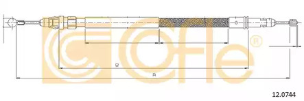 Трос стояночного тормоза COFLE 12.0744