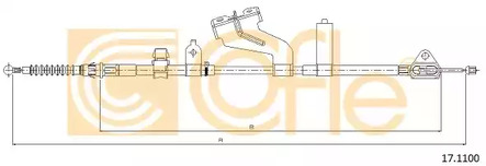 Трос стояночного тормоза COFLE 17.1100