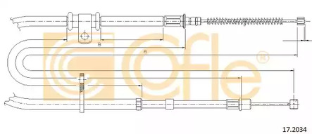 Трос стояночного тормоза COFLE 17.2034