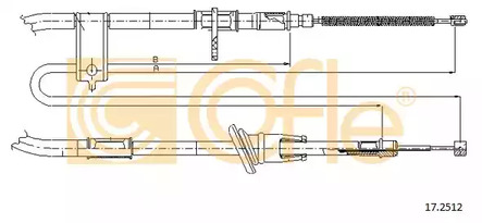 Трос стояночного тормоза COFLE 17.2512