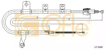 Трос стояночного тормоза COFLE 17.2560