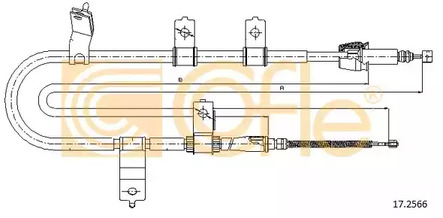 Трос стояночного тормоза COFLE 17.2566