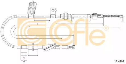 Трос стояночного тормоза COFLE 17.4202