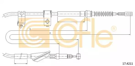 Трос стояночного тормоза COFLE 17.4211
