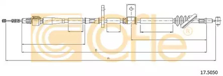Трос стояночного тормоза COFLE 17.5050