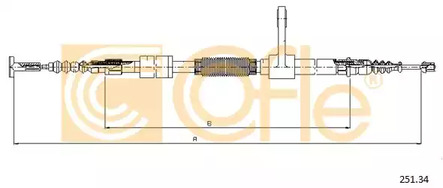 Трос стояночного тормоза COFLE 251.34