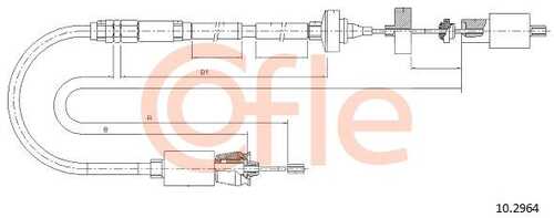 Трос сцепления RENAULT LAGUNA all неавтомат. регулировка COFLE 92.10.2964