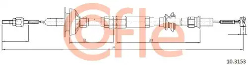 92.10.3153 COFLE Трос сцепления SEAT IBIZA/CORDOBA 93-, VW CADDY 95-