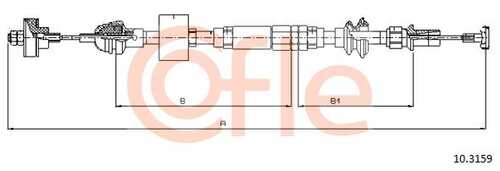 Трос, управление сцеплением COFLE 92.10.3159