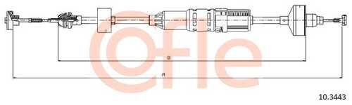 Трос, управление сцеплением COFLE 92.10.3443