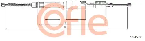 92.10.4573 COFLE Трос стояночного тормоза задн прав CITROEN ZX 91-1493/1171MM