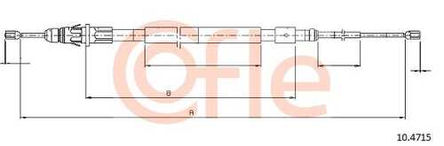 92.10.4715 COFLE Трос стояночного тормоза задн CITROEN C3 PLURIEL all дисковые тормоза