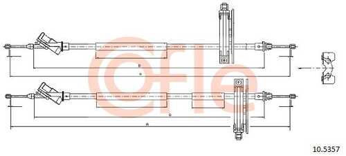 92.10.5357 COFLE Трос стояночного тормоза