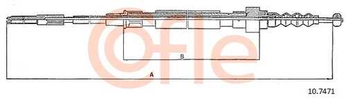 92.10.7471 COFLE Трос стояночного тормоза задн SEAT TOLEDO all дисковые тормоза