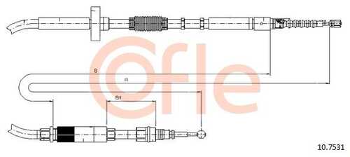 92.10.7531 COFLE Тросик, cтояночный тормоз